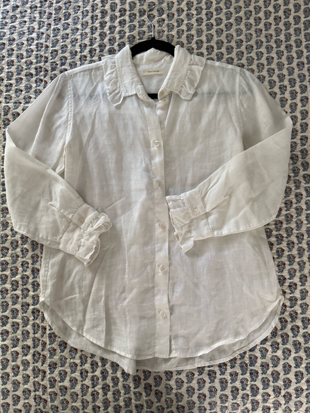 Beatrice Valenzuela White Linen Button-Down Shirt